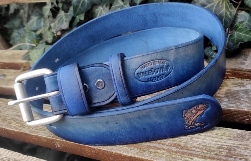 Opasek - modrý s rybou