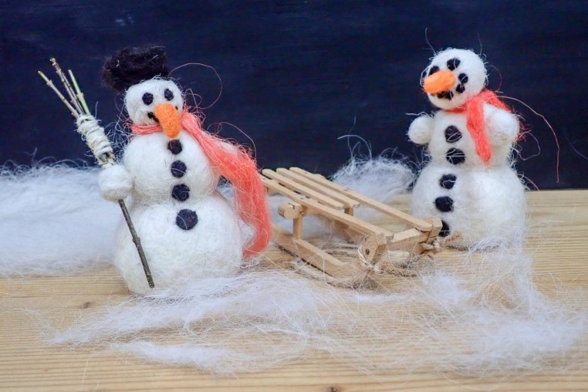 Vlněný sněhulák - sada na tvoření