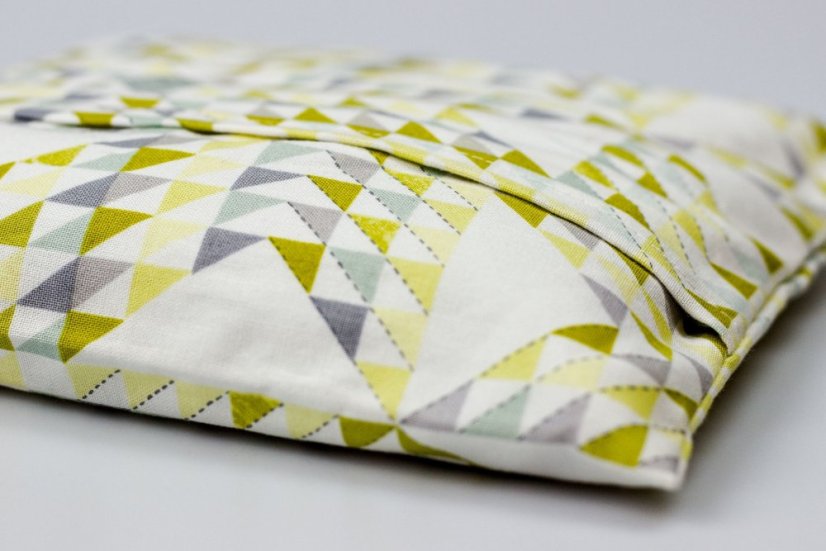 Nahřívací polštářek s pohankou - čtvercový - Vzor: světle hnědý s tečkami