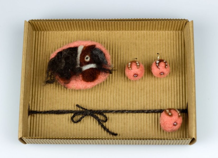 Sada šperků s koníkem - lososová