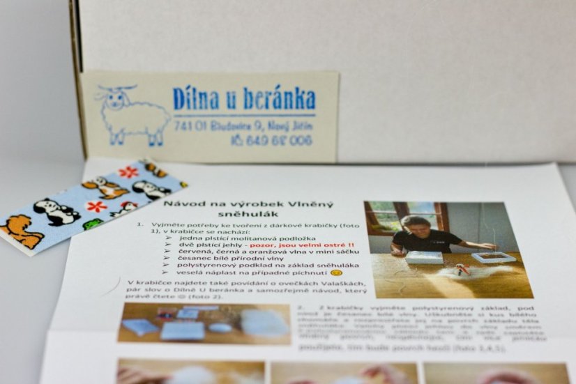 Vlněný sněhulák - sada na tvoření