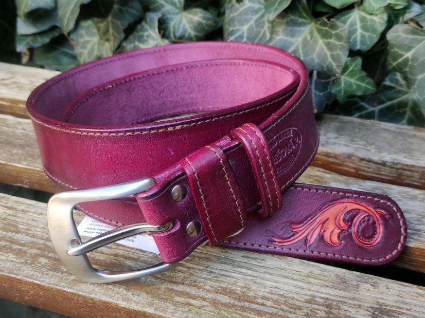 Opasek - vínový 3,5 cm