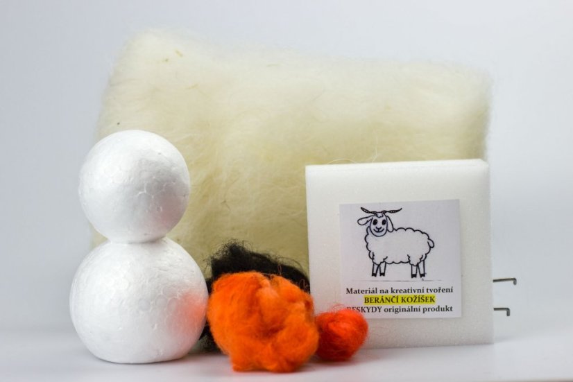 Vlněný sněhulák - sada na tvoření