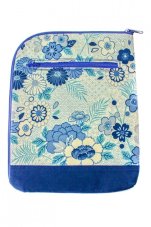 Pouzdro/pastelkovník A5 - modré květy